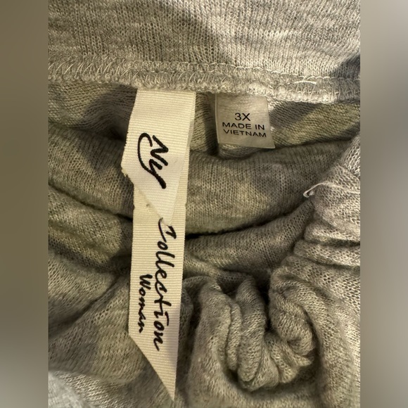 NY Collection Gray Cowl Neck Hooded Sweatshirt 3X - Picture 9 of 10